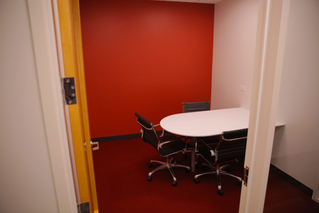 Commercial Painting, Office Space Paint, Accent Wall Paint, Red Wall, Meeting room Paint, Elson Inc., Bay Area CA