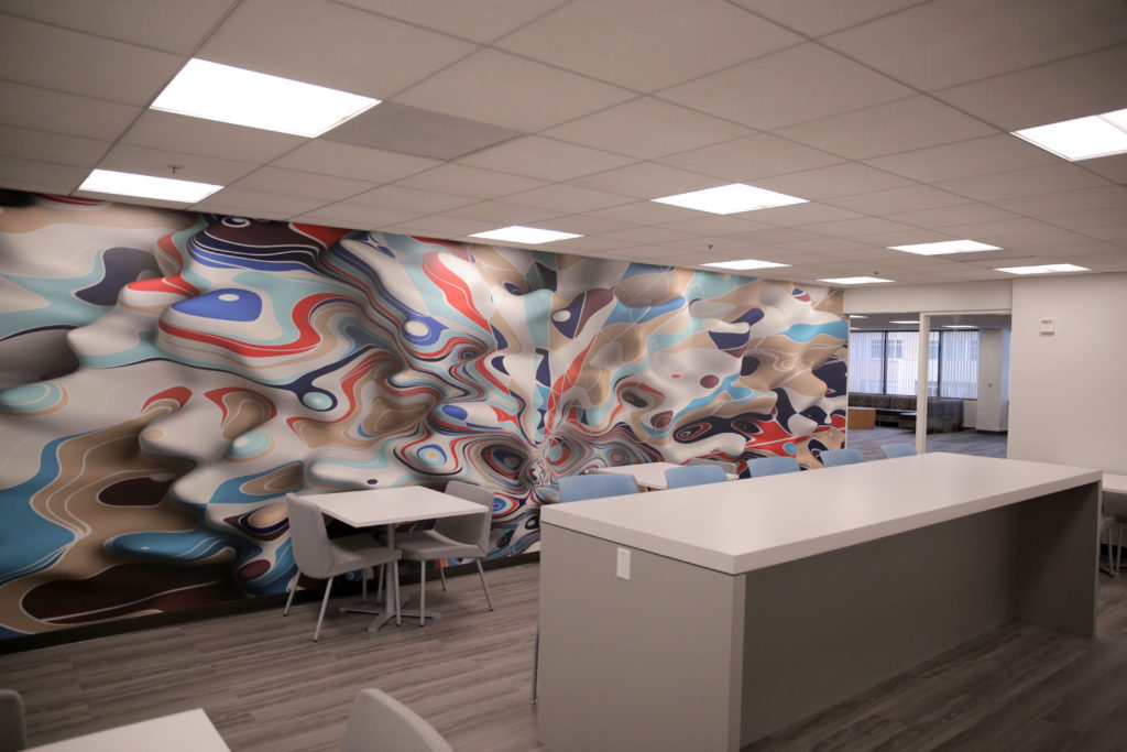 Commercial Painting, Office Space Paint, Accent Wall Paint, Red Wall, Meeting room Paint, Elson Inc., Bay Area CA